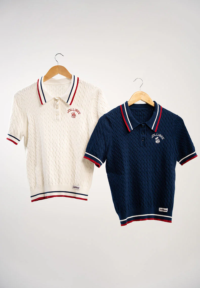 Jollibee Athleisure Cable Knit Polo - Off White - Image 6