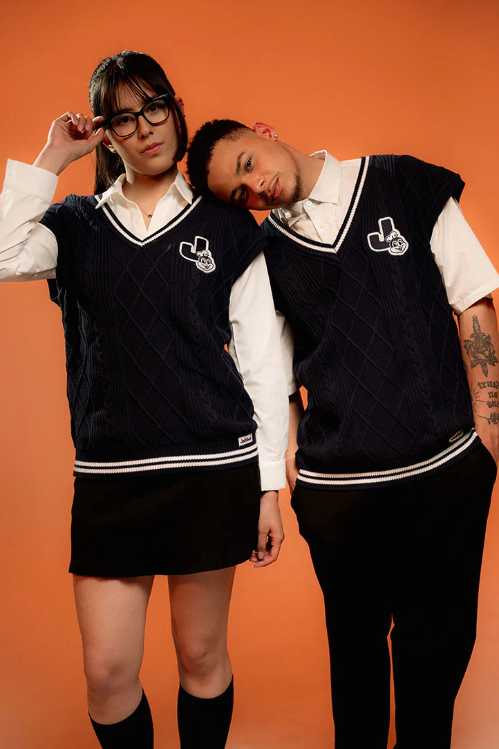 Jollibee J Logo Knit Sweater Vest - Midnight Navy - Image 4