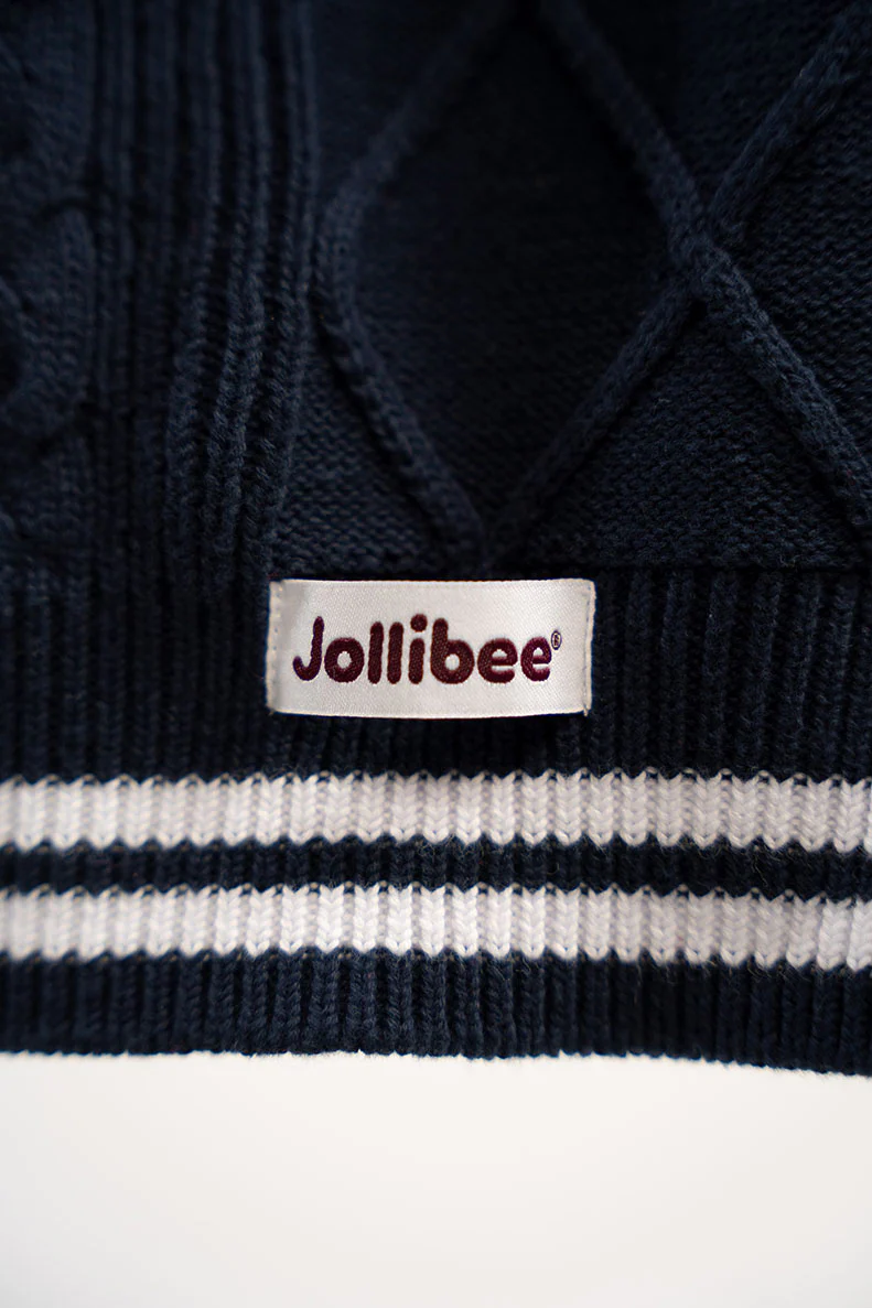 Jollibee J Logo Knit Sweater Vest - Midnight Navy - Image 7