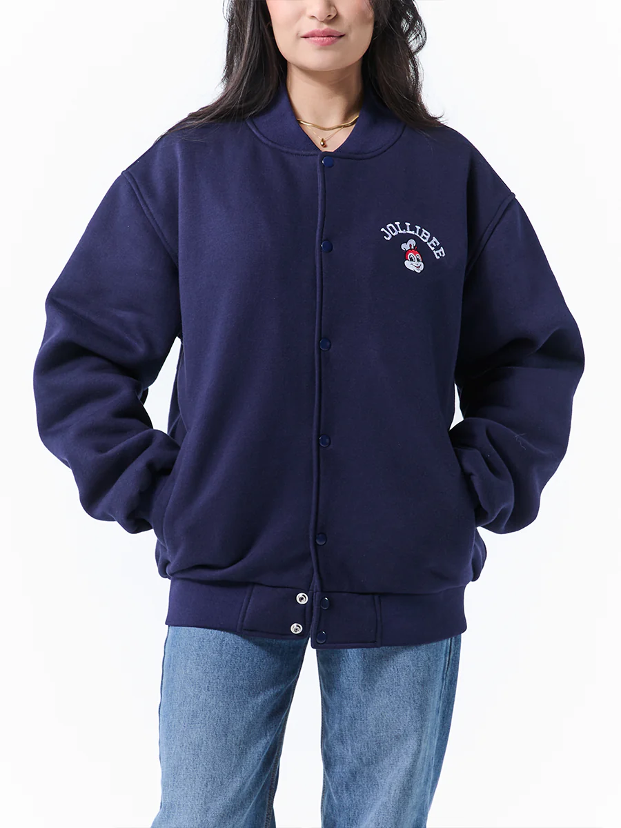 Navy Unisex Bomber Jacket - Image 3