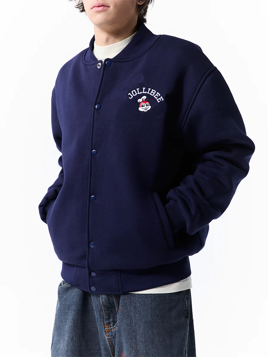 Navy Unisex Bomber Jacket - Image 4