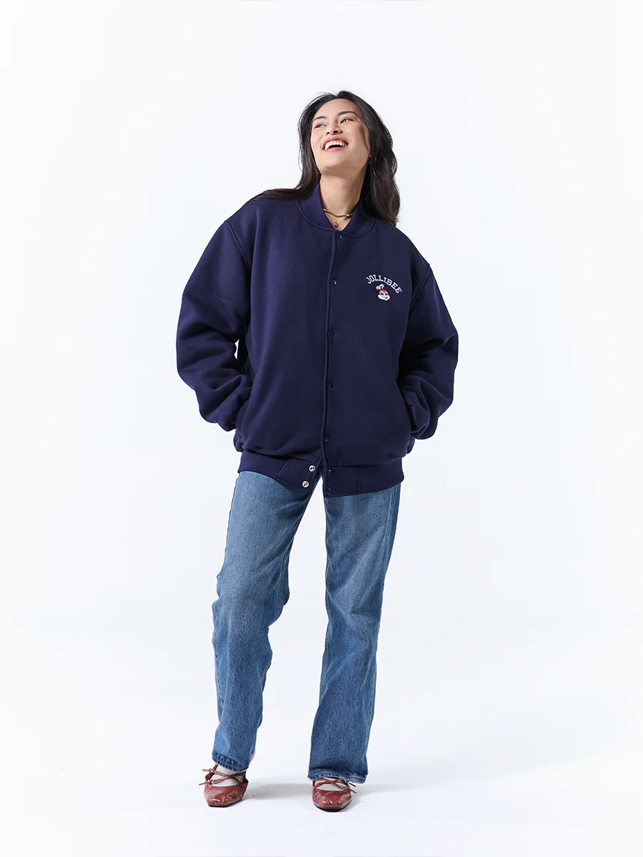 Navy Unisex Bomber Jacket - Image 6